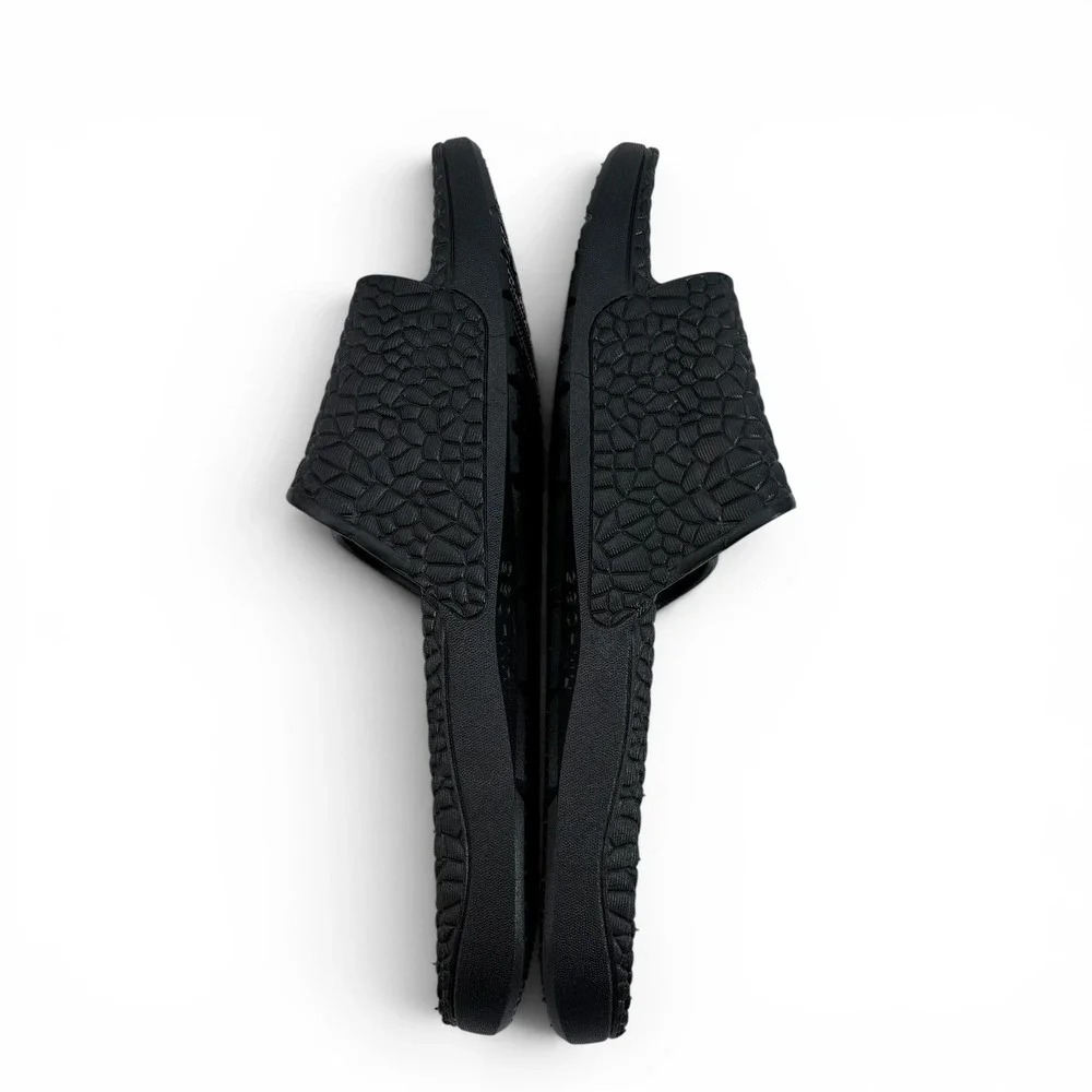 Ad Tec TECS Mens Black Textured Slide Sandals‎ Size 10 HM-065 Pool Beach Casual